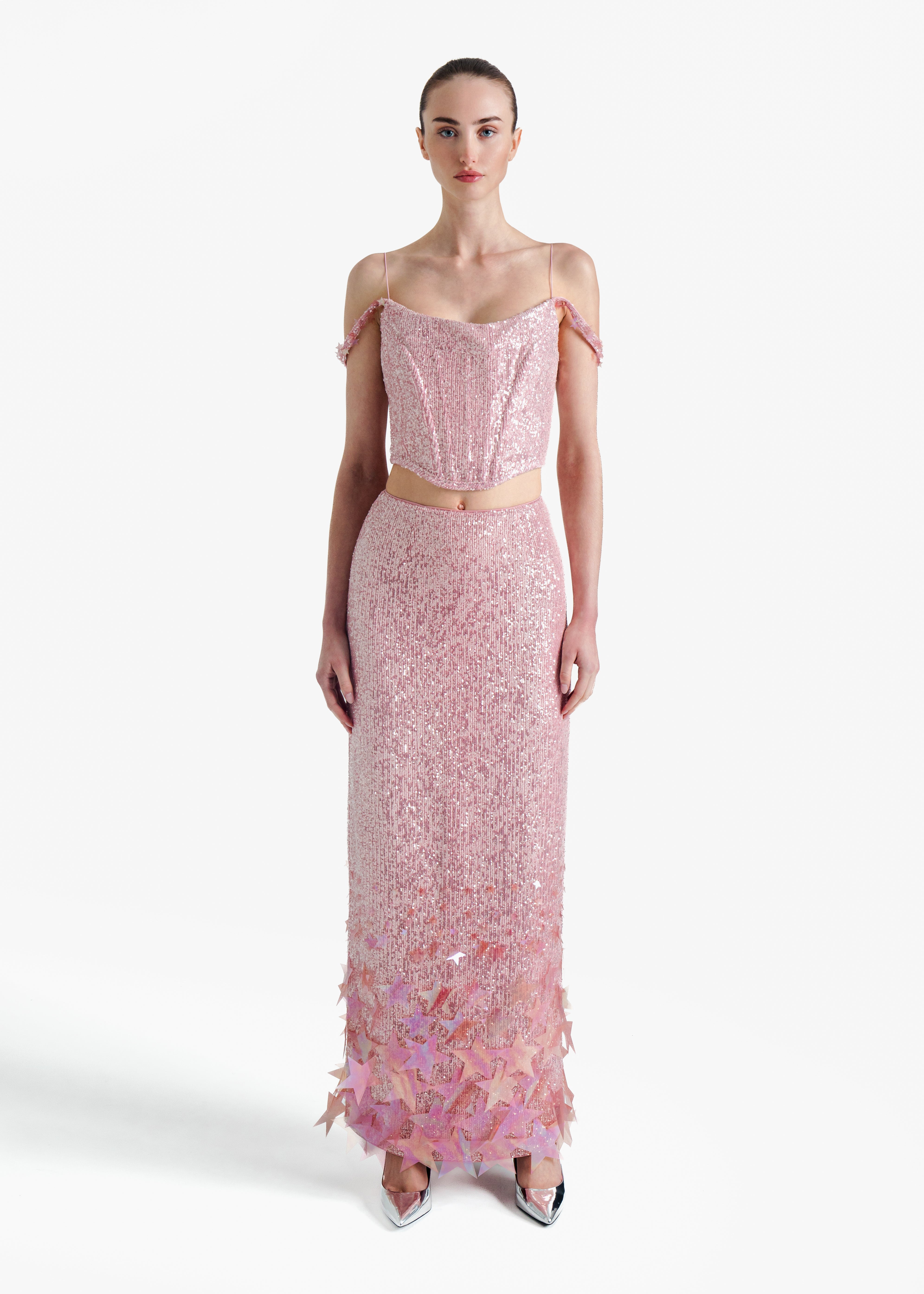 Pink Growing Star Maxi Skirt