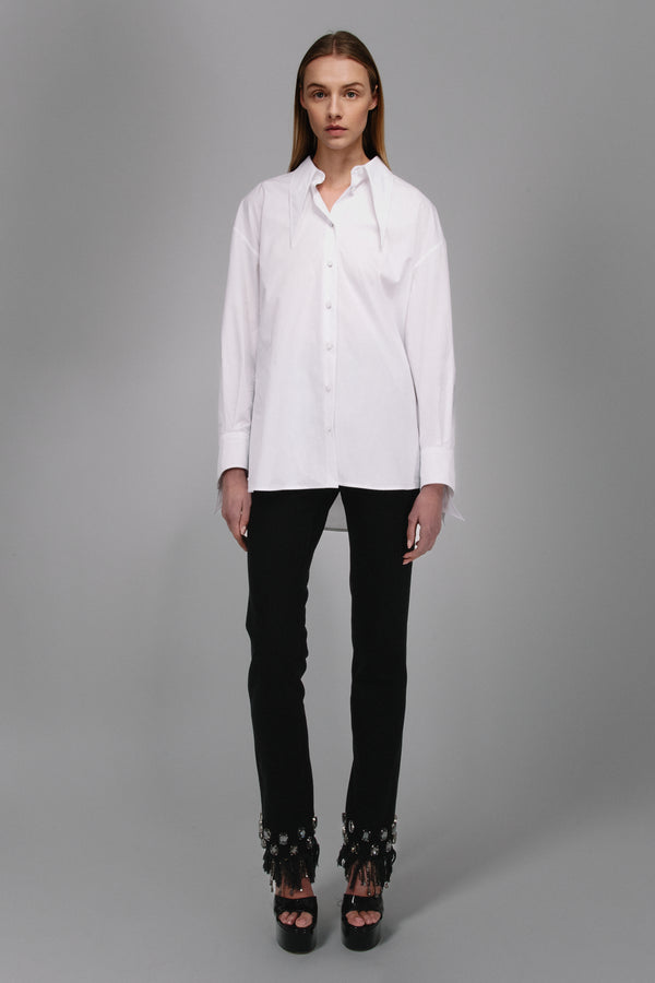Button Down Shirt with Exaggerated Collar