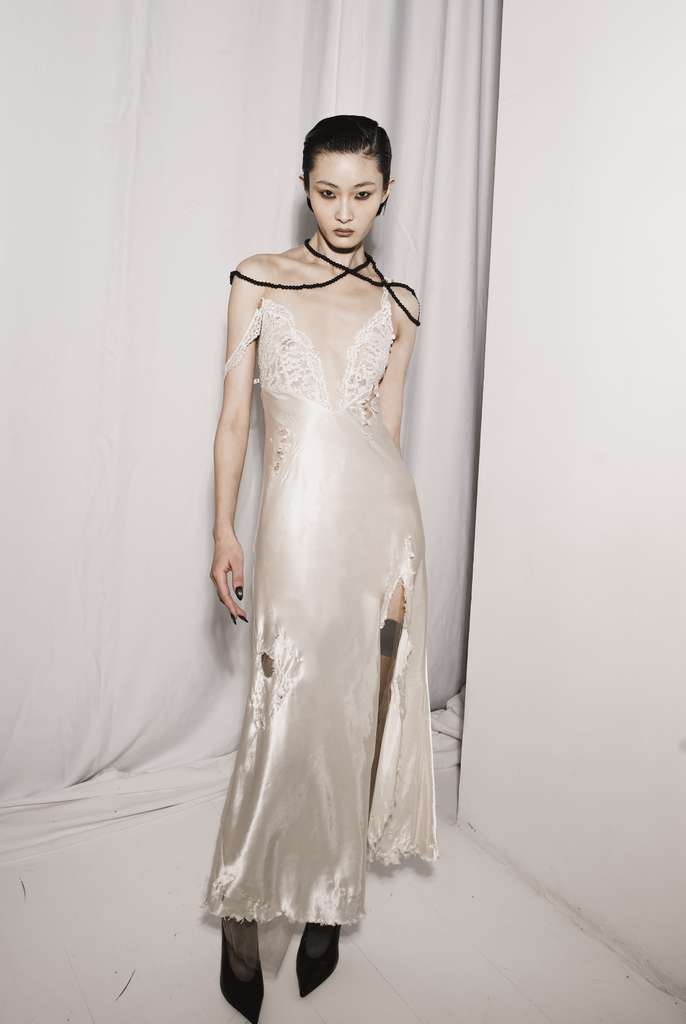 christian cowan silver dress Ethel 6 Color:Forest green PROMQUEEN looking for any flowy/ Distressed nude illusion slip