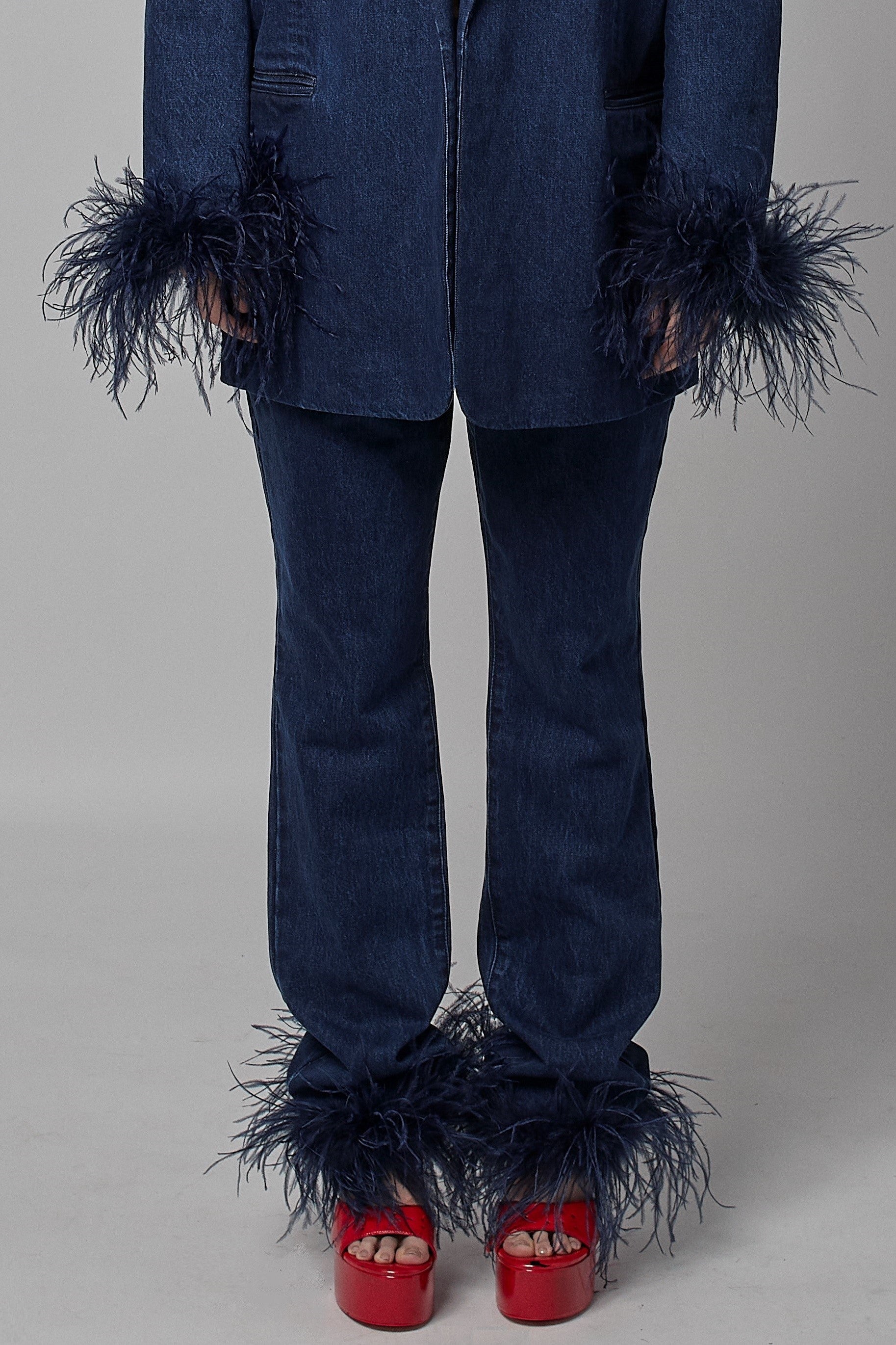 Feather Trim Jeans