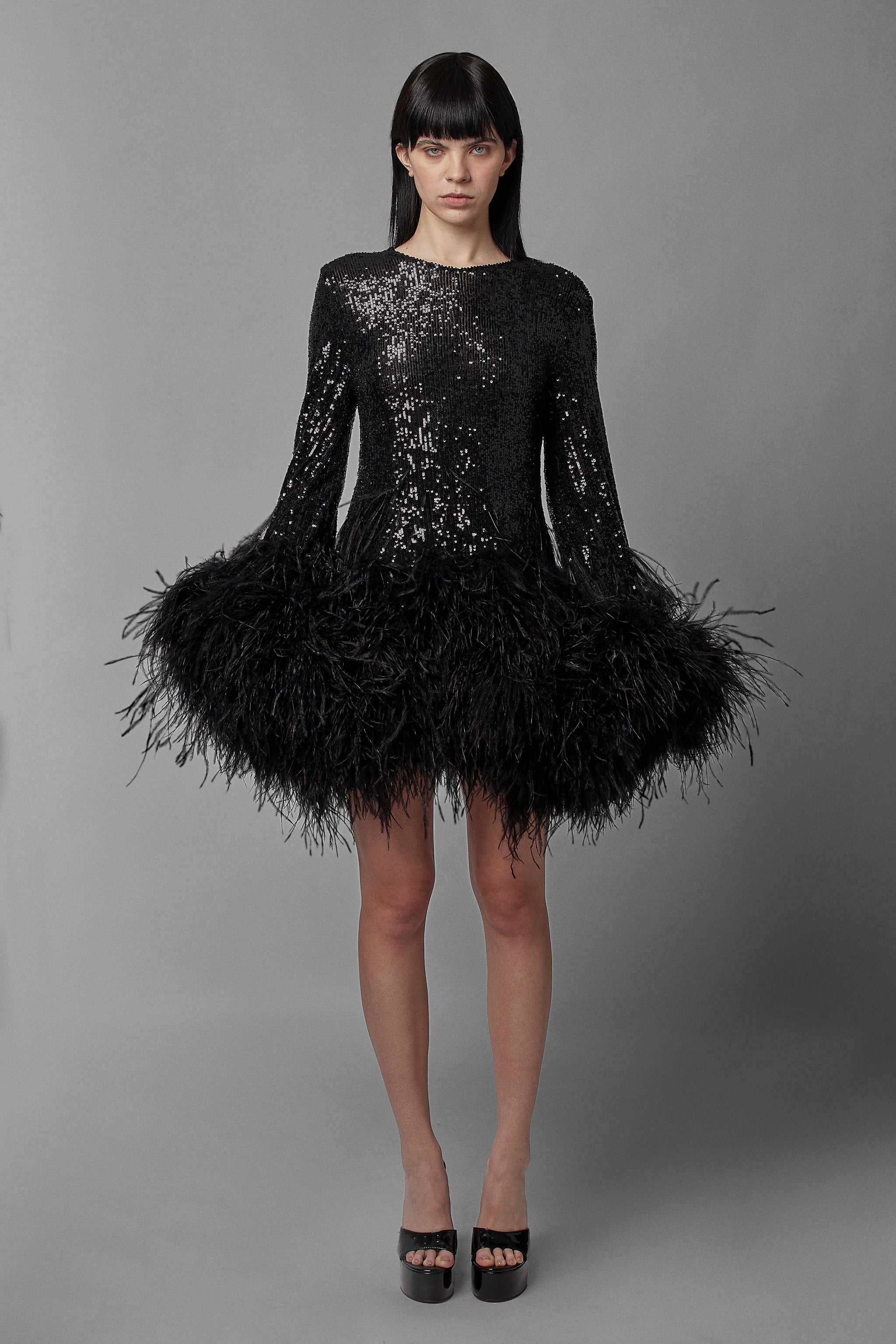 Shift Shaper Dress - Feathers Lime Green