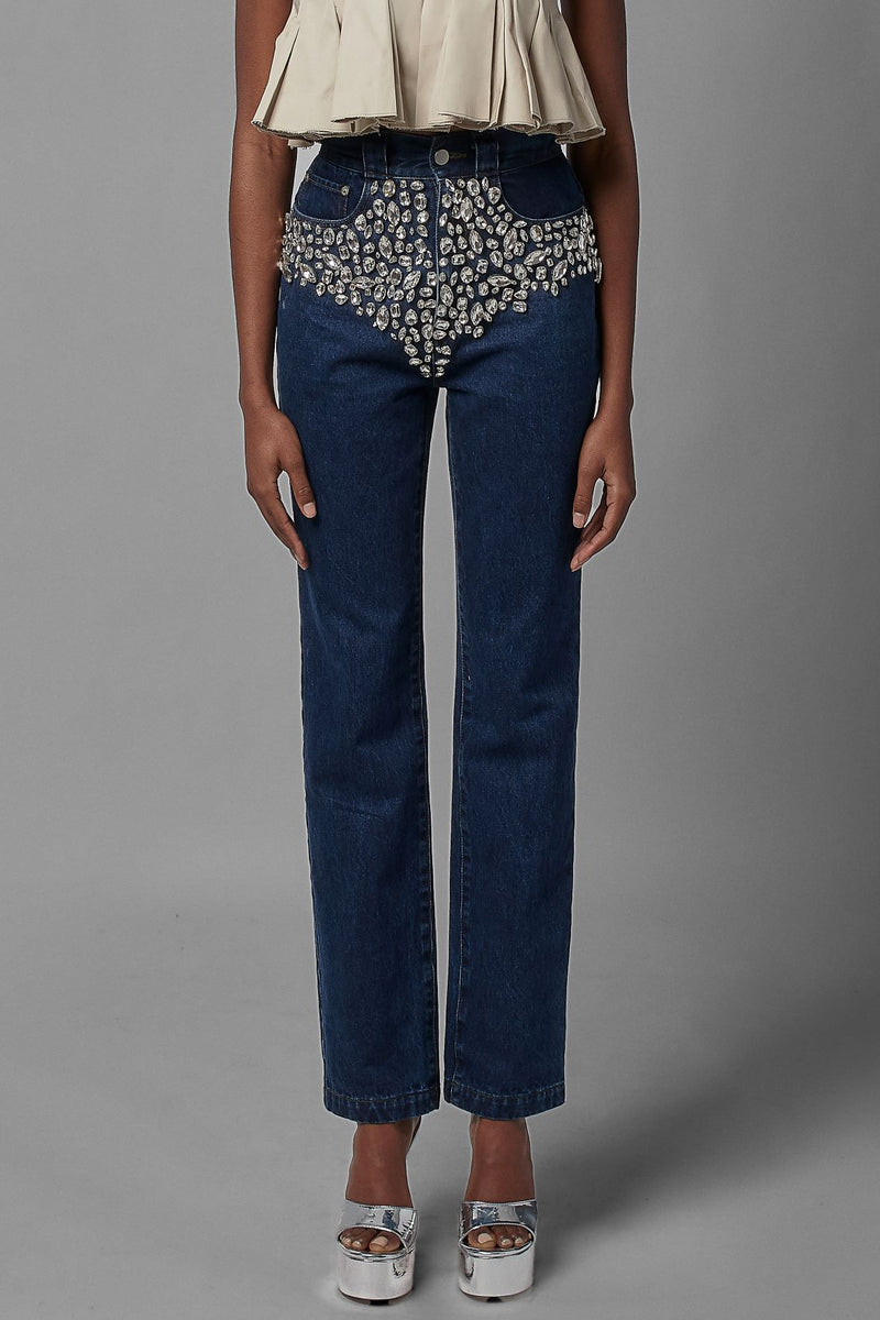 Crystal Denim Blazer