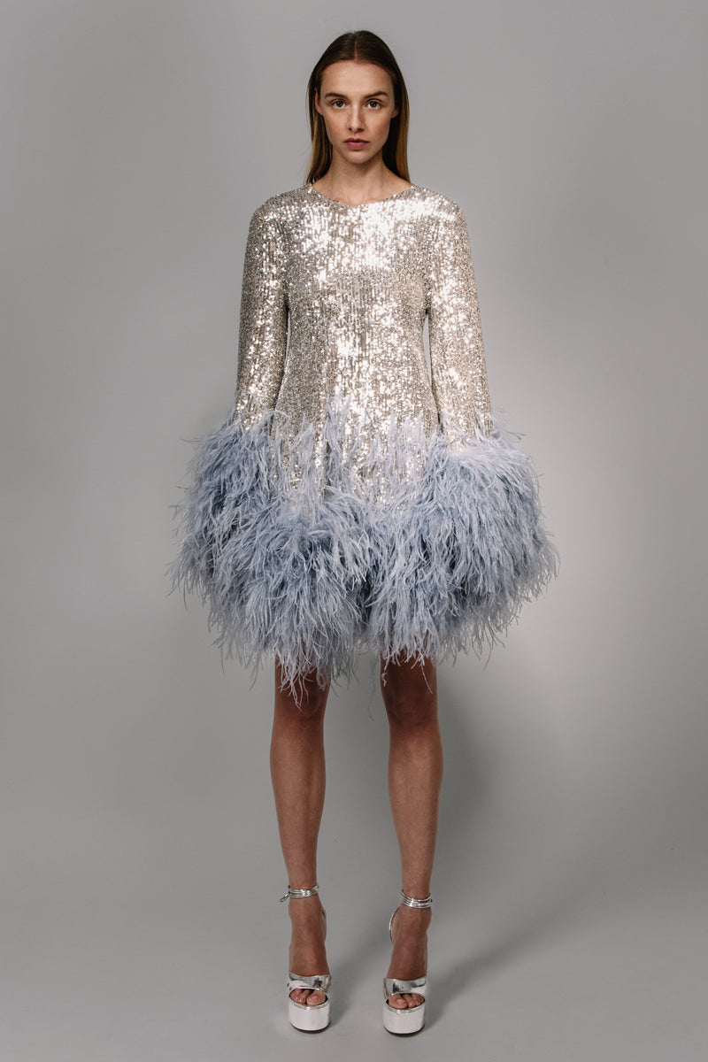 Feather Trim Shift Dress – CHRISTIAN COWAN