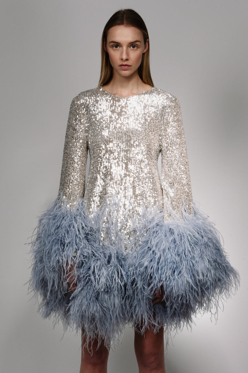 Feather Trim Shift Dress – CHRISTIAN COWAN