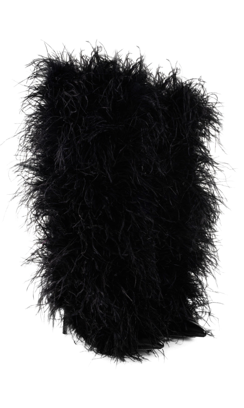 Feathered Isabella High Heel Boots in Black – CHRISTIAN COWAN