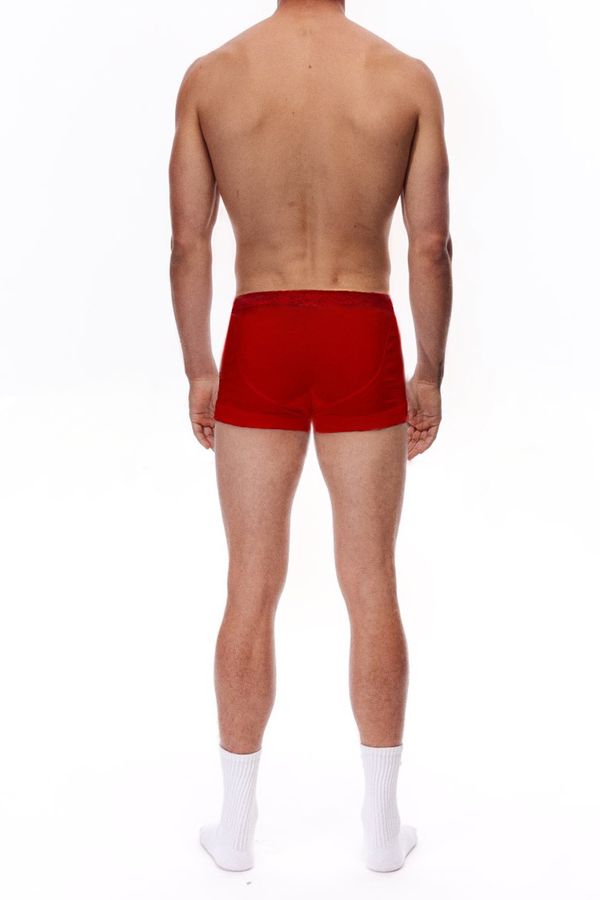 Lace Logo Trunks in Red