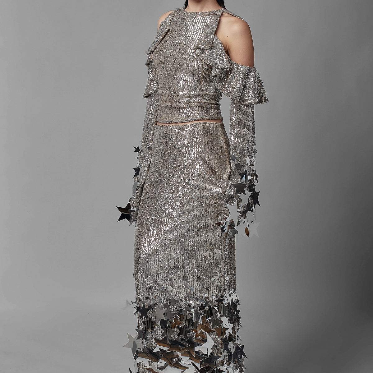 christian cowan silver growing star shift dress Exclusive