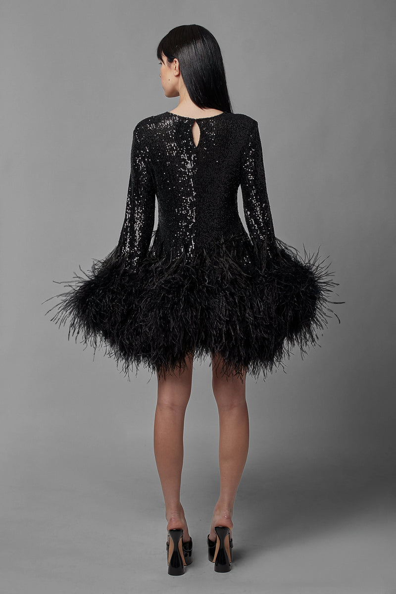 Feather Trim Shift Dress – CHRISTIAN COWAN