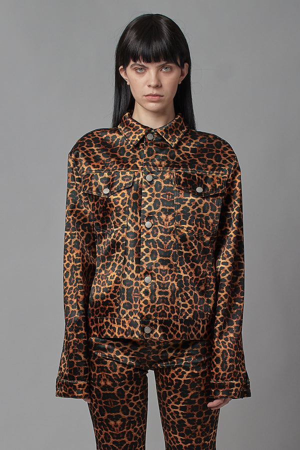 Leopard Print Trucker Jacket